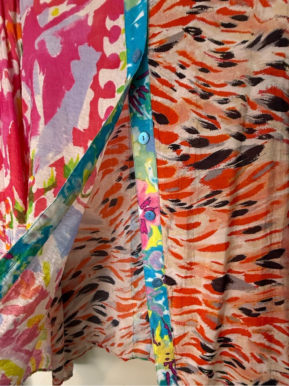 Colorful Abstract Print Button-Down Shirt - Multicolor - Picture 6 of 8